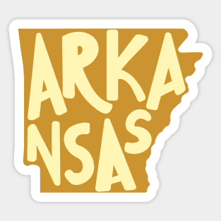 Arkansas Doodle Letters Map Outline-yellow Sticker